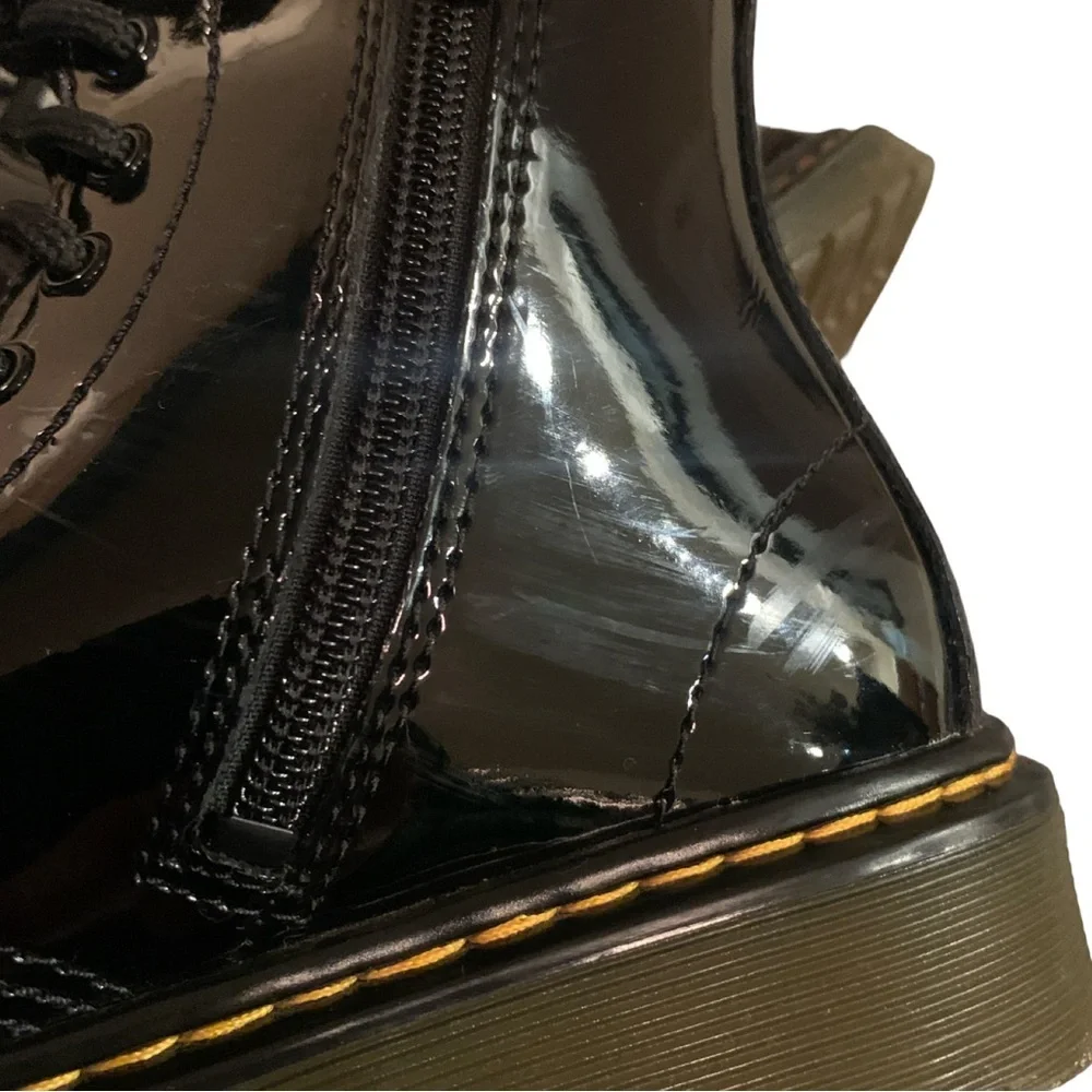 Dr. Martens 1460 J Black Patent Leather Boots Size 2 US Youth